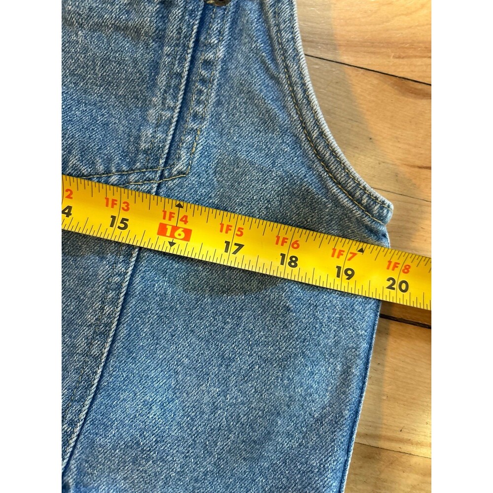 Liz wear vintage blue jean denim vest cowgirl grunge button L cotton western - Picture 5 of 5